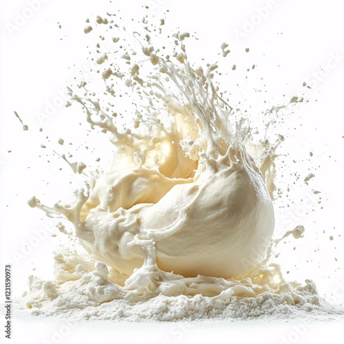 Dough Exploding in Flour Creates a Whimsical Scene