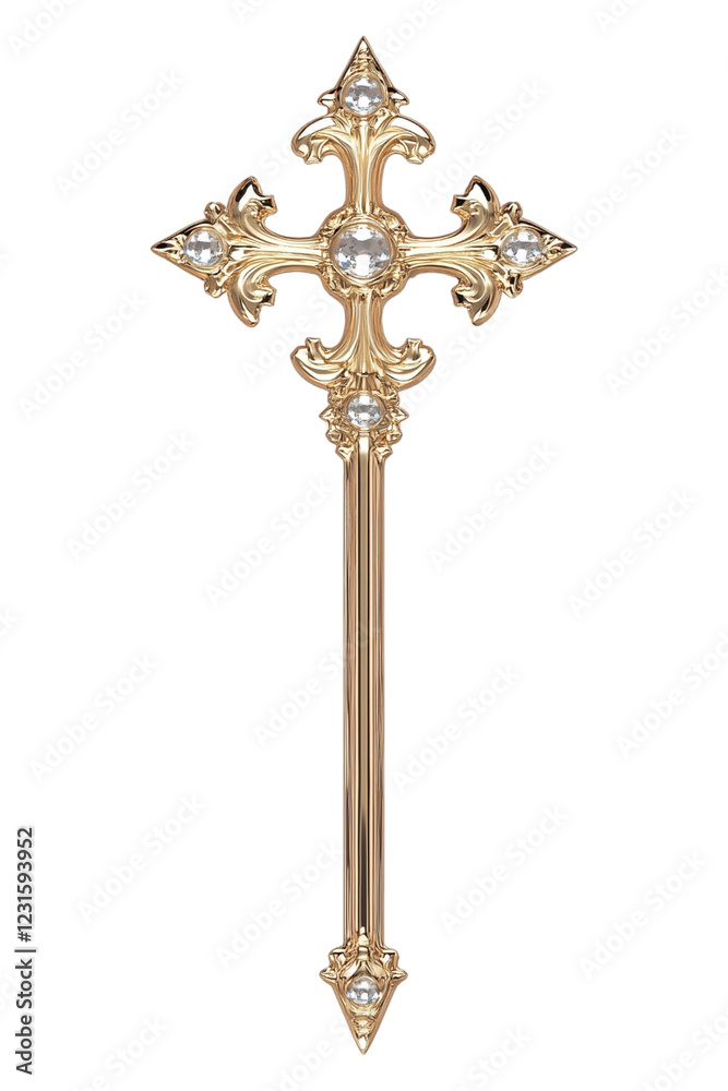 Luxury Gold Cross with Diamonds and Ornate Design Luxury Gold Cross with Diamonds and Ornate Design
