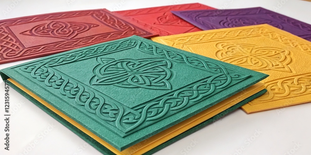 Fototapeta premium Embossed Celtic Paper Art - Detailed & Vibrant