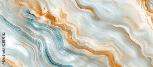 Trendy marble abstract design featuring fluid shapes in soft peach and blue tones with swirls and patterns for artistic backgrounds
