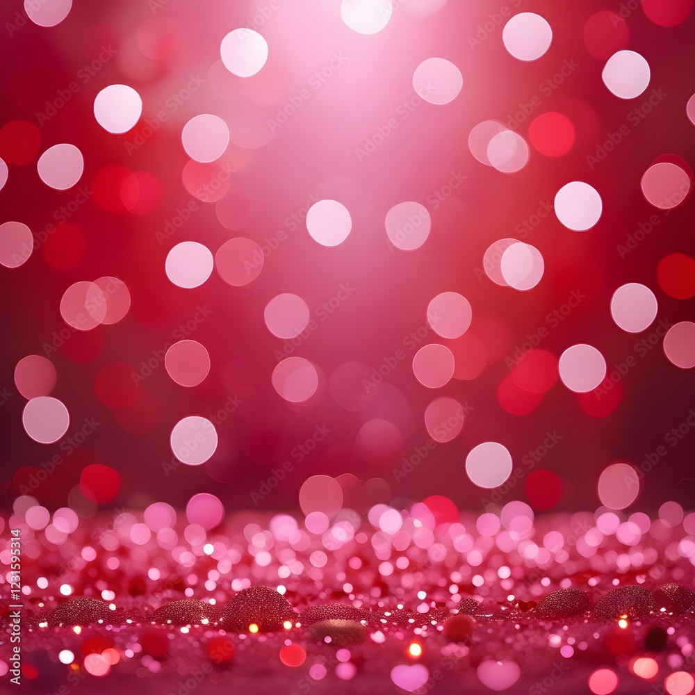 Vibrant and Glimmering Pink Bokeh Background with Soft Heart Shapes and Shimmering Sparkles, Creating a Dreamy and Romantic Atmosphere. Vibrant and Glimmering Pink Bokeh Background with Soft Heart Shapes and Shimmering Sparkles, Creating a Dreamy and Romantic Atmosphere.