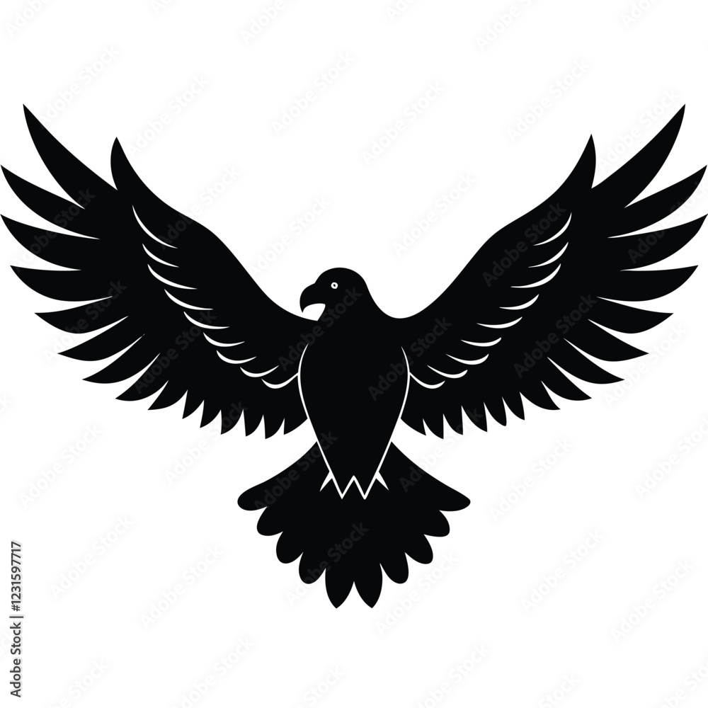 Obraz premium Flying eagle symbol vector icon.