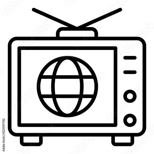 News TV line icon