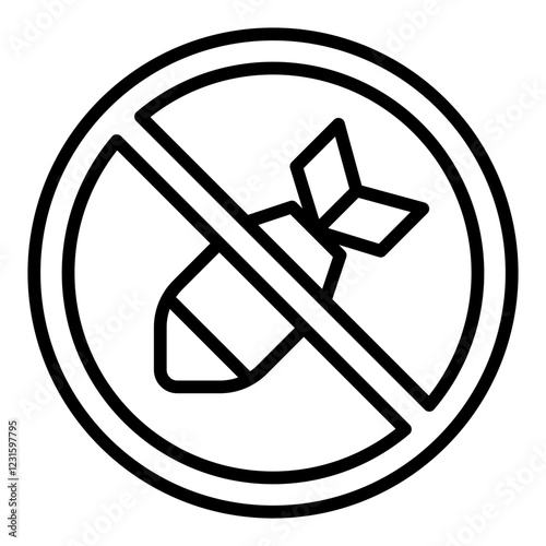 No War line icon