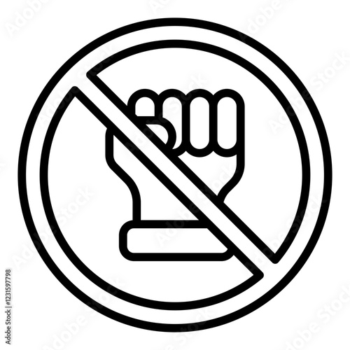 Nonviolence line icon