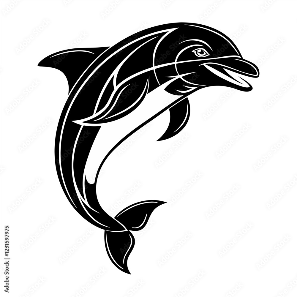 Obraz premium Dolphin silhouette vector design
