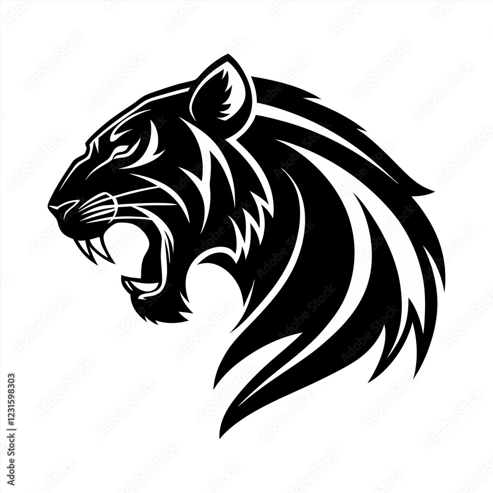 Tiger silhouette vector design Tiger silhouette vector design