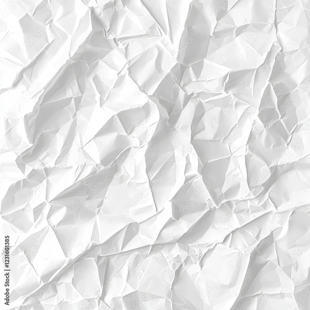 Obraz premium Crumpled White Paper Texture for Background and Design Projects
