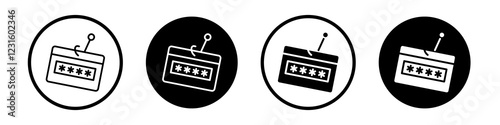 Password phishing icon collection in black and white filled and outlined style for web.