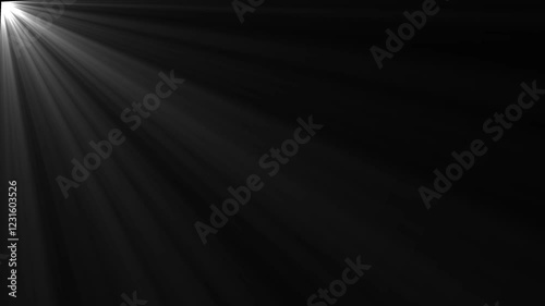 High-quality stock footage of sun rays light effects, overlays or flare glow array isolated on black background. 
