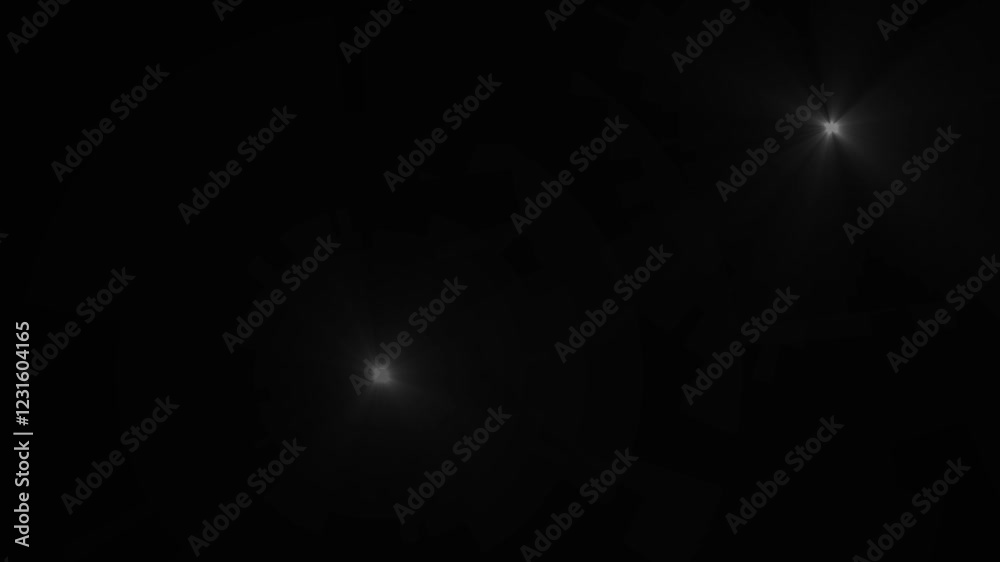 Photographer camera flashes. Random bright blinking lights. Flashing lens flare. Camera flashes of photographers on a black background. Photo camera flashes on the stadium, seamless loop.
