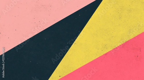 Abstract geometric design with pink yellow and black sections