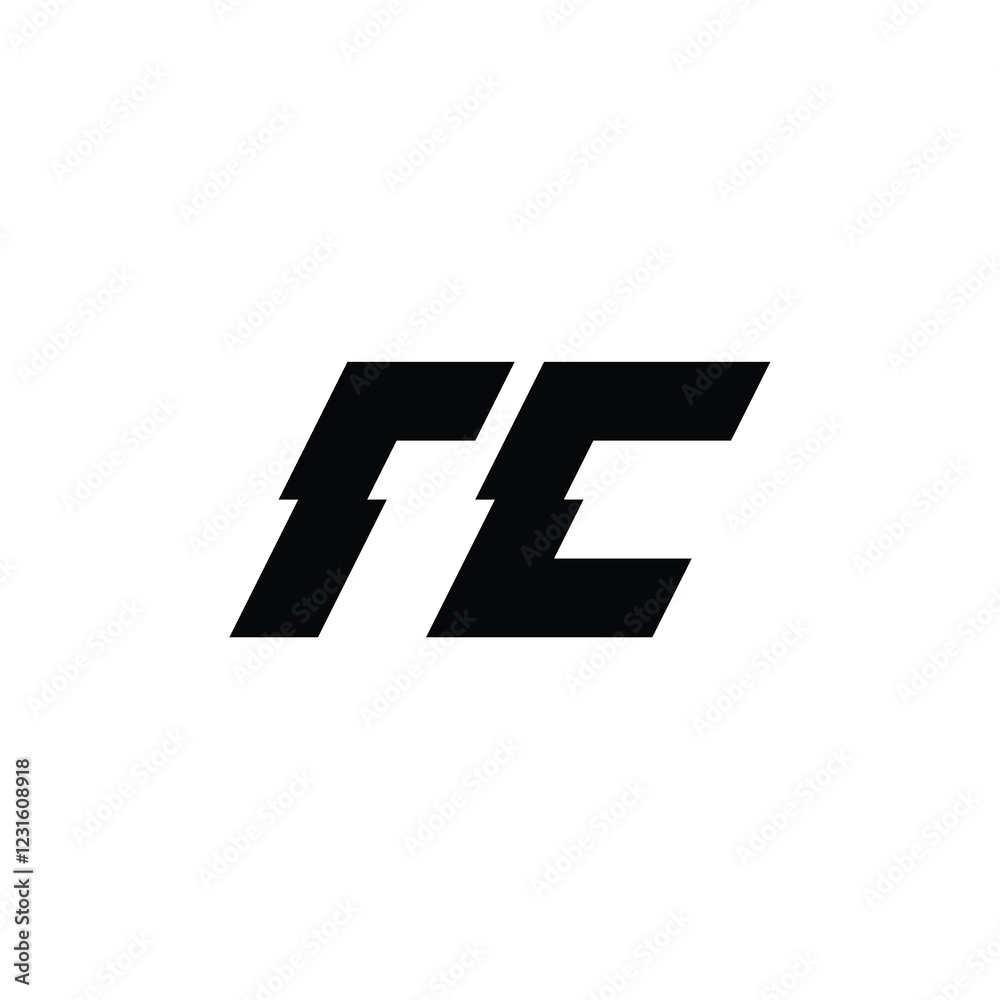 Obraz premium RC monogram logo design letter text name symbol monochrome logotype alphabet character simple logo