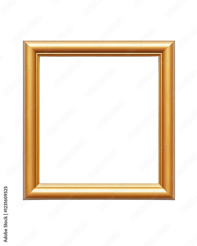 Gold frame designed to enhance any display of art or photos, isolated on a transparent background, png, alpha Gold frame designed to enhance any display of art or photos, isolated on a transparent background, png, alpha