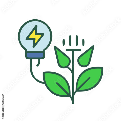 Eco Friendly Energy Icon Vector Illustration for Sustainable Power and Clean Renewable Energy Concept