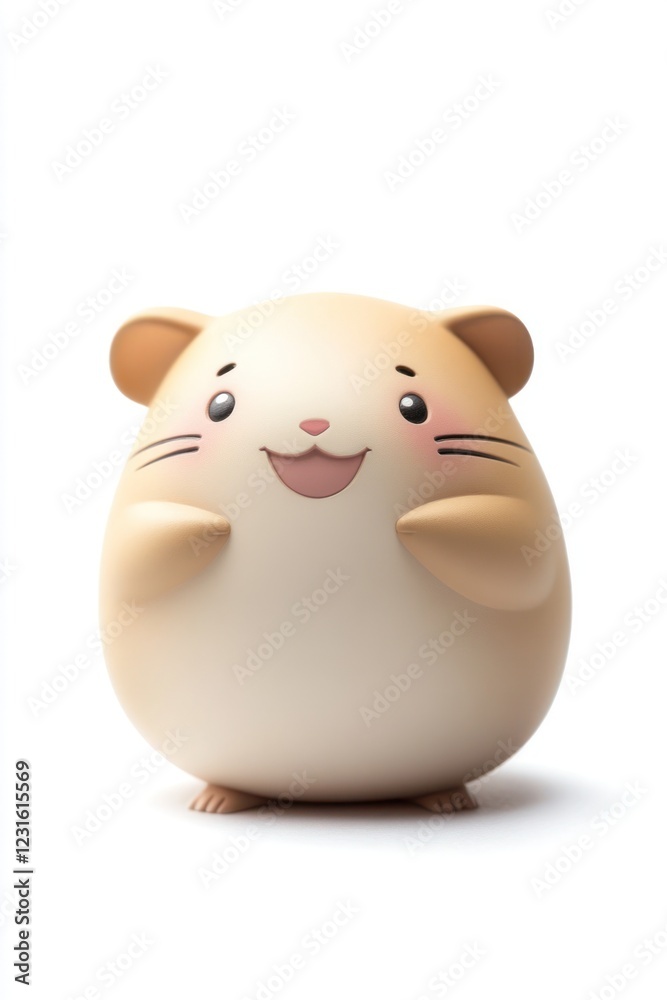Happy hamster, studio shot, white background, children's book illustration Happy hamster, studio shot, white background, children's book illustration