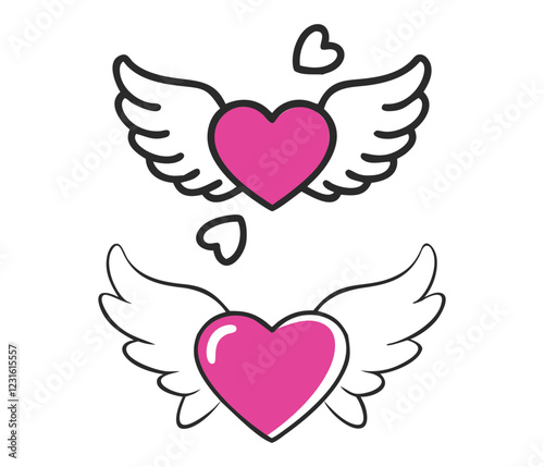 Love Wing Vector Illustration Perfect for Romantic Designs And Valentine's Day
