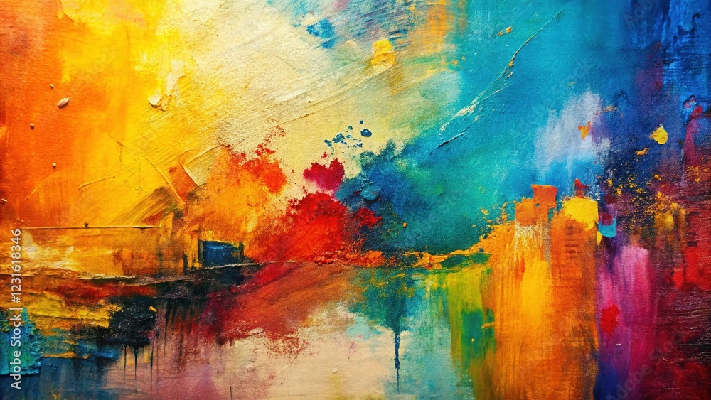 Naklejka premium Abstract Colorful Oil Painting Background on Canvas
