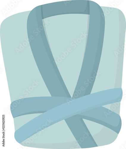Illustration of blue folded bathrobe. Comfortable clothes for the bath, sauna or spa