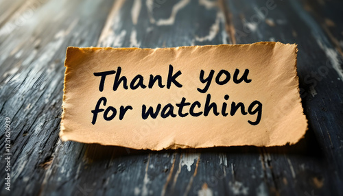 Minimalistic end screen design featuring a dark background with large white text reads 'THANK YOU' with a red bar containing the text 'FOR WATCHING' in white, creating a professional and engaging outr photo