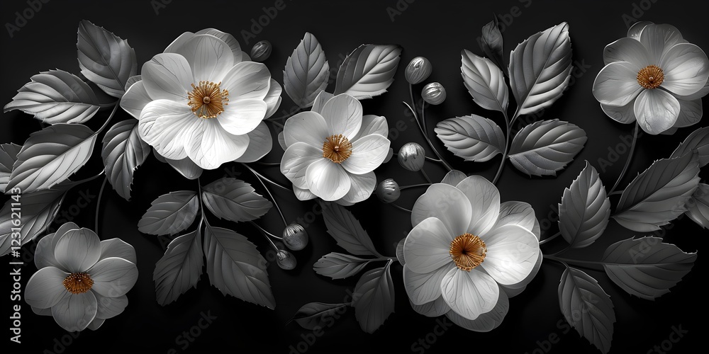 Obraz premium 3d seamless flower pattern background