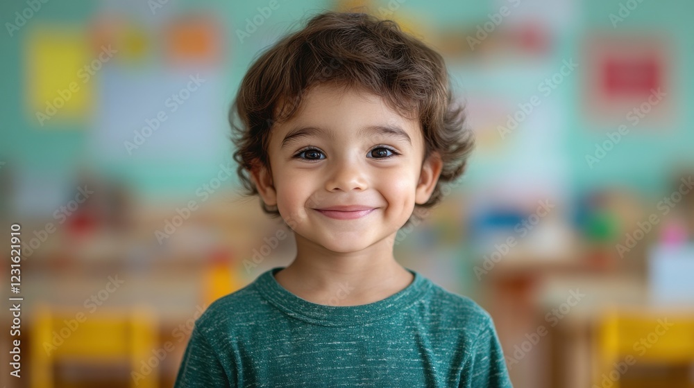 Joyful Young Child Smiling While Receiving Free School Meal in Classroom Environment Signifying Support for Education Programs Joyful Young Child Smiling While Receiving Free School Meal in Classroom Environment Signifying Support for Education Programs