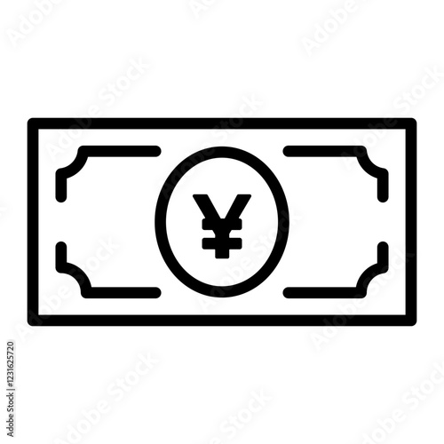1 yen bill icon.