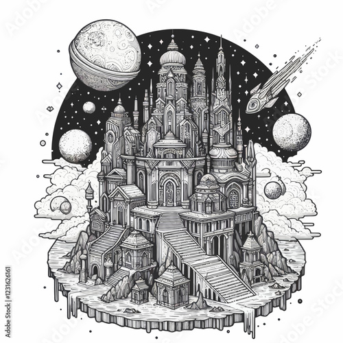 Castle and planets