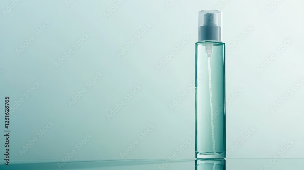 A transparent shampoo bottle with a pump dispenser, isolated on a white background, ideal for personal care advertisements A transparent shampoo bottle with a pump dispenser, isolated on a white background, ideal for personal care advertisements