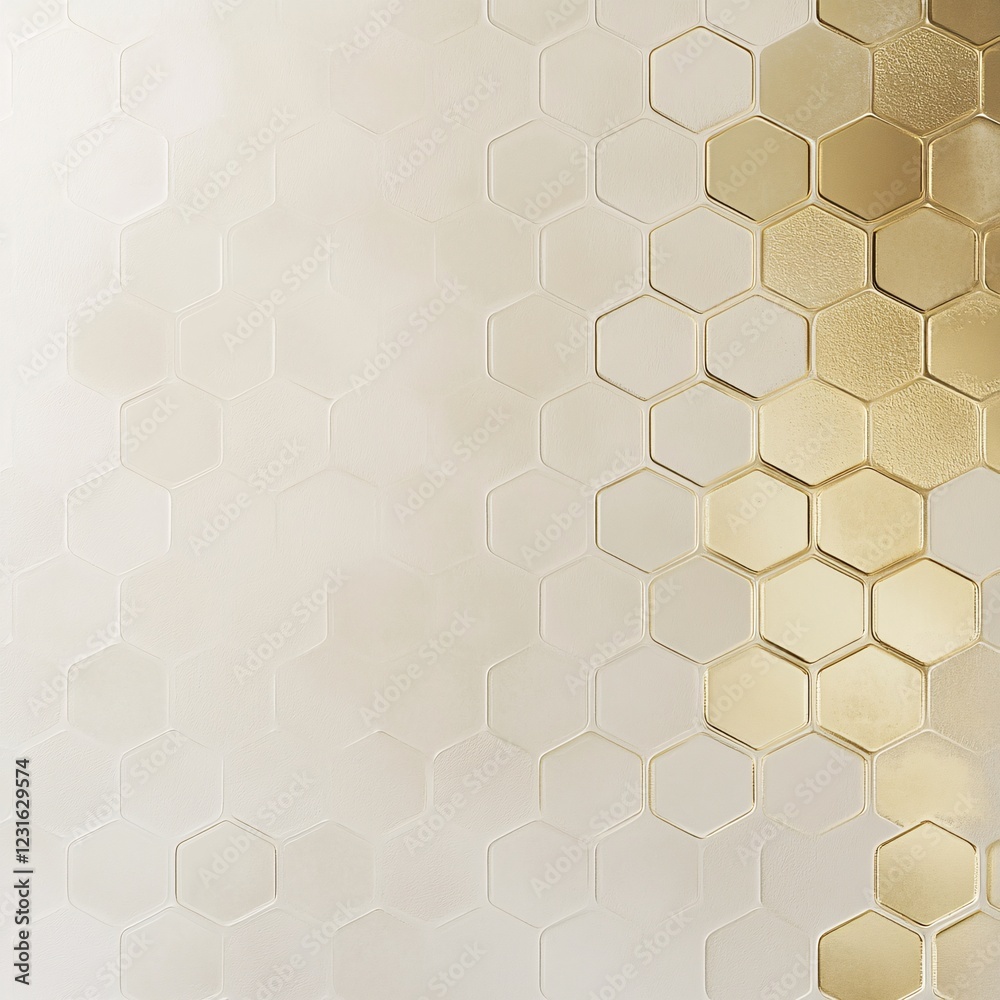 Fototapeta premium Soft Gradient Hexagonal Pattern Transitioning from Crisp White