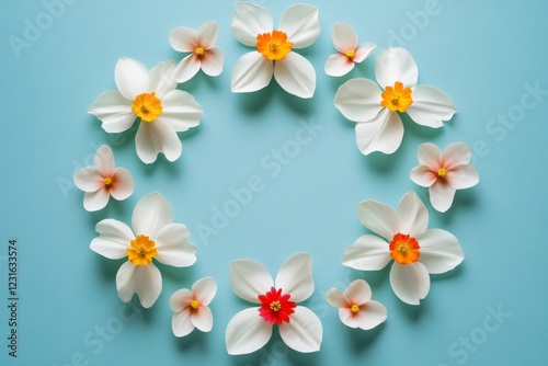 Wallpaper Mural Floral Circle: Daffodils Spring Blossom Frame Torontodigital.ca