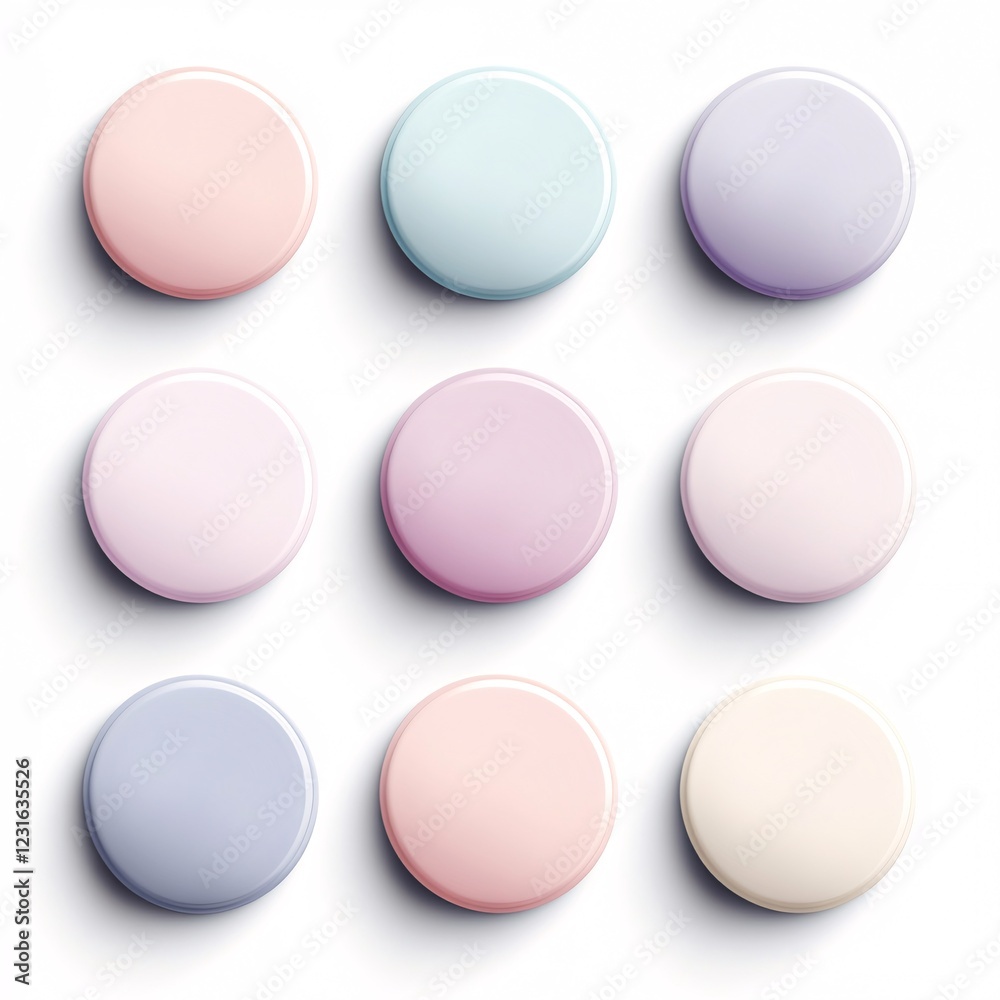 Three Dimensional Circles with Soft Pastel Colors and Textures Three Dimensional Circles with Soft Pastel Colors and Textures