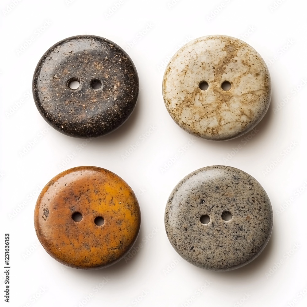 Matte Finish Three Dimensional Buttons in Earthy Tones and Colors Matte Finish Three Dimensional Buttons in Earthy Tones and Colors