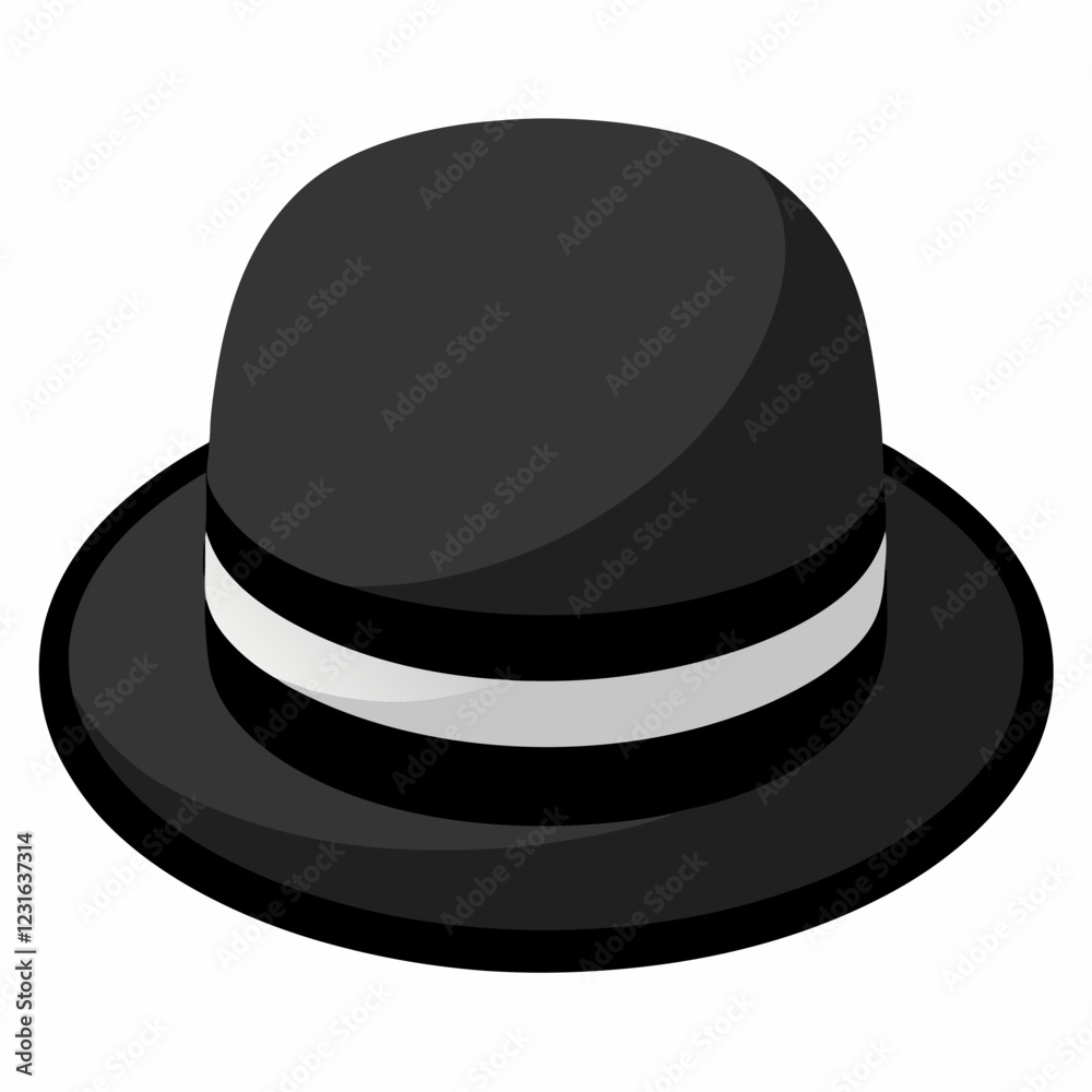 Bowler hat vector on white background. Bowler hat vector on white background.
