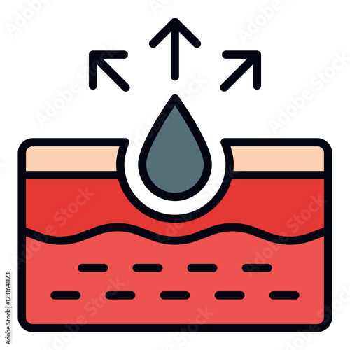 Pores filled line icon