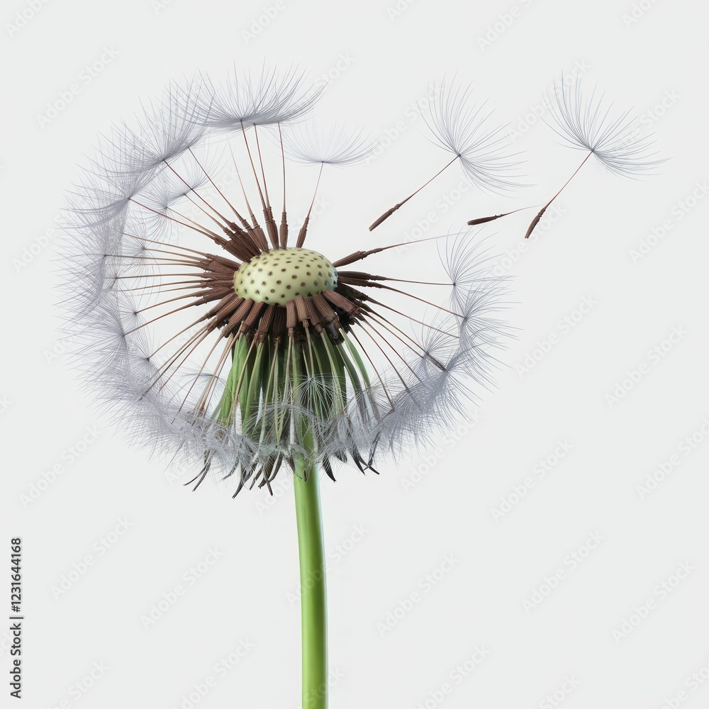 a dandelion flower isolated on white background a dandelion flower isolated on white background
