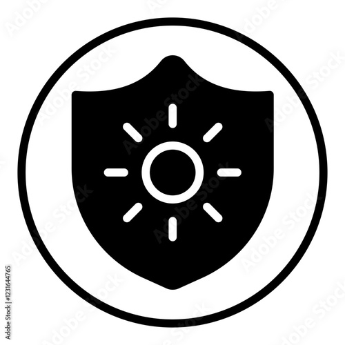 SPF Protection line glyph icon