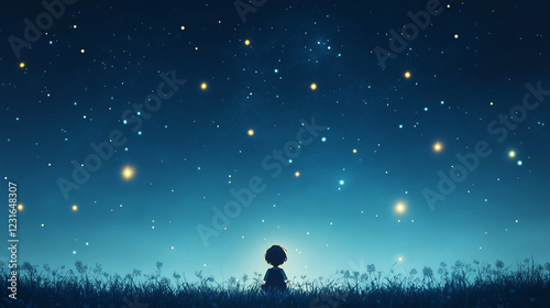 Child Gazing at Starry Nigh...