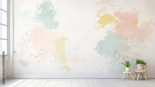 Pastel World Map Mural: A s...