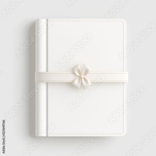 Diary Mockup, white empty closed mock-up diary book, isolated on a white background