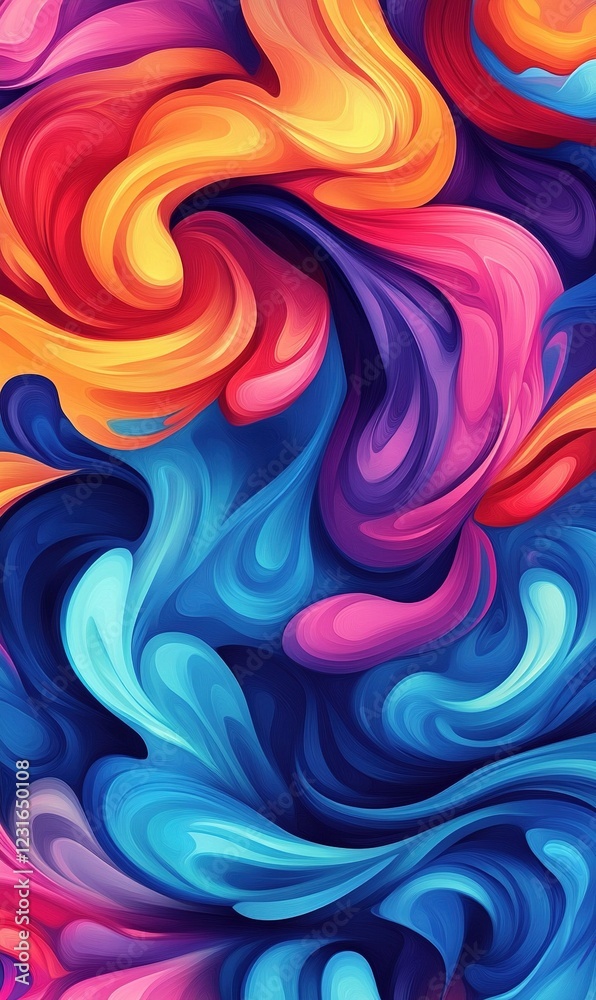 Fototapeta premium Abstract Swirling Colorful Paint Texture Background