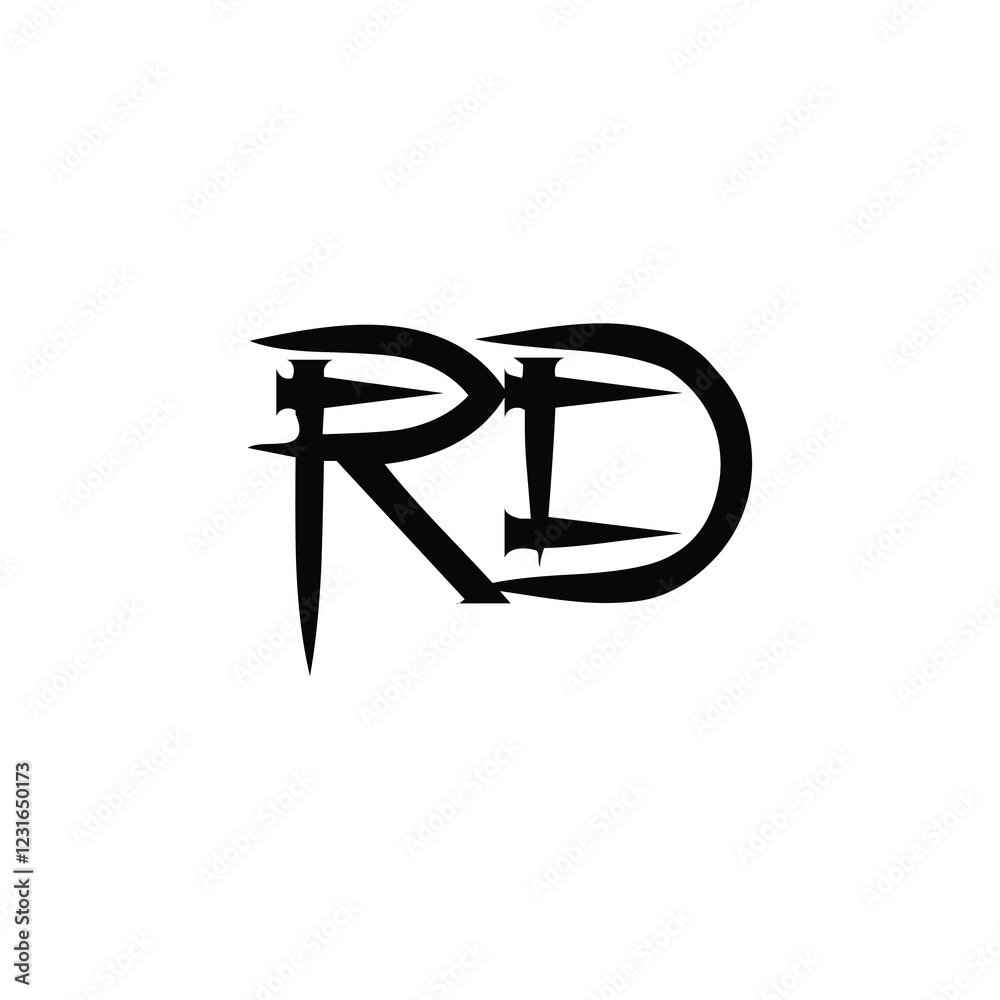 RD monogram logo design letter text name symbol monochrome logotype alphabet character simple logo RD monogram logo design letter text name symbol monochrome logotype alphabet character simple logo