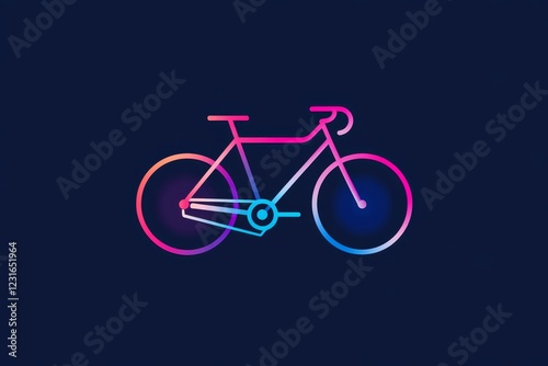 A colorful bike is shown on a blue background photo