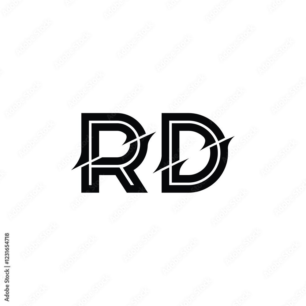 RD monogram logo design letter text name symbol monochrome logotype alphabet character simple logo RD monogram logo design letter text name symbol monochrome logotype alphabet character simple logo