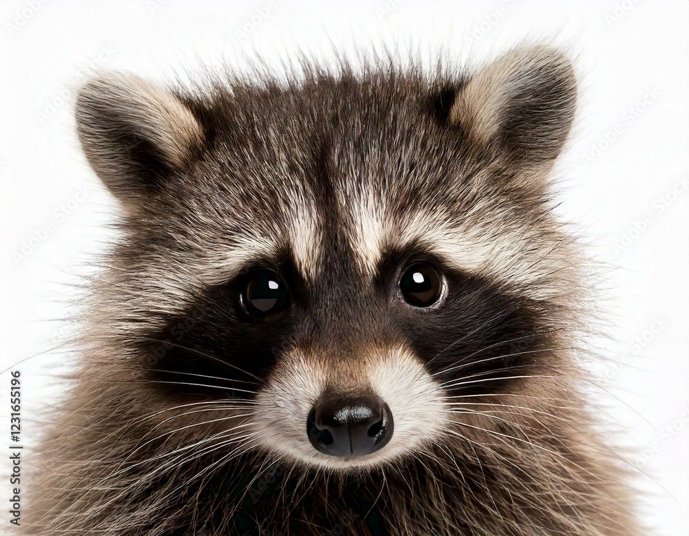 Obraz premium raccoon (9 months) - Procyon lotor in front of a white background