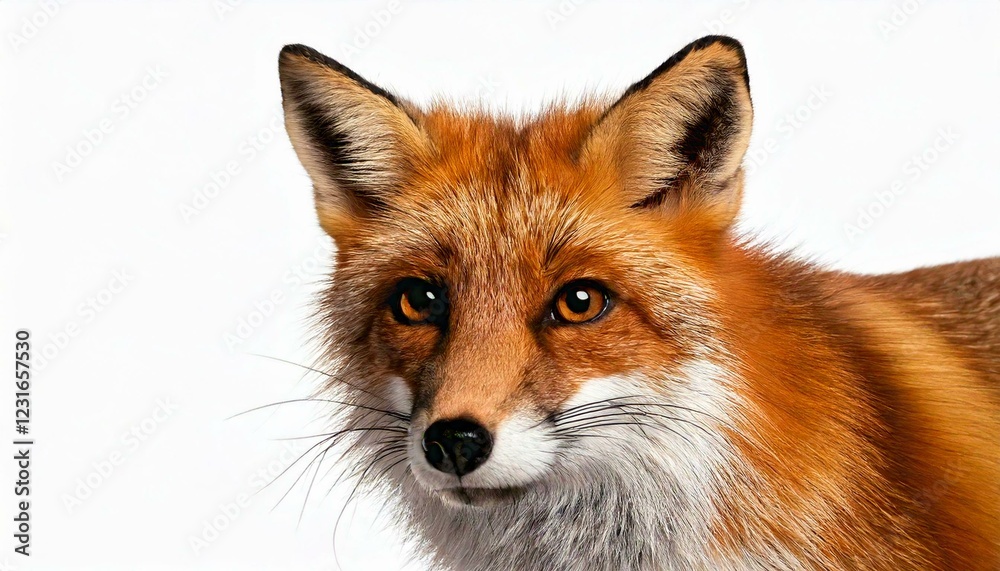Red Fox, Vulpes vulpes, 4 years old, in front of white background Red Fox, Vulpes vulpes, 4 years old, in front of white background