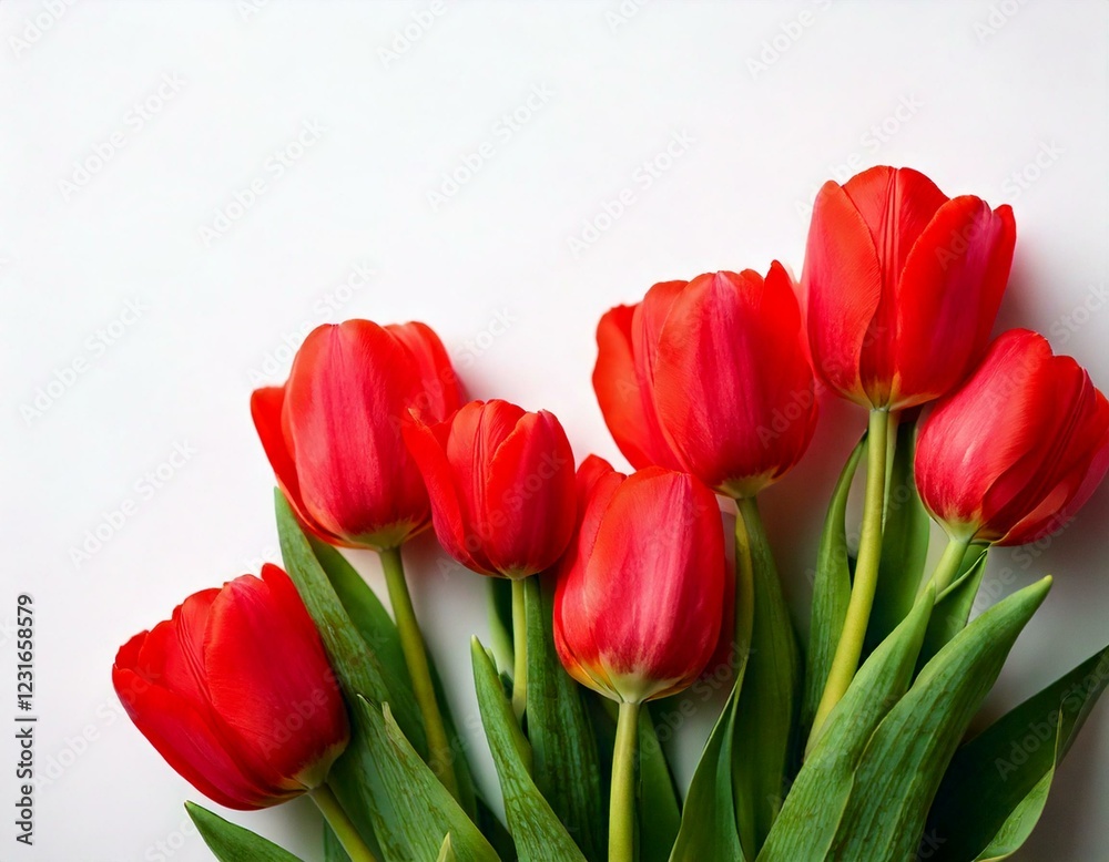 red tulips on white background. beautiful spring flower composition. red tulips on white background. beautiful spring flower composition.