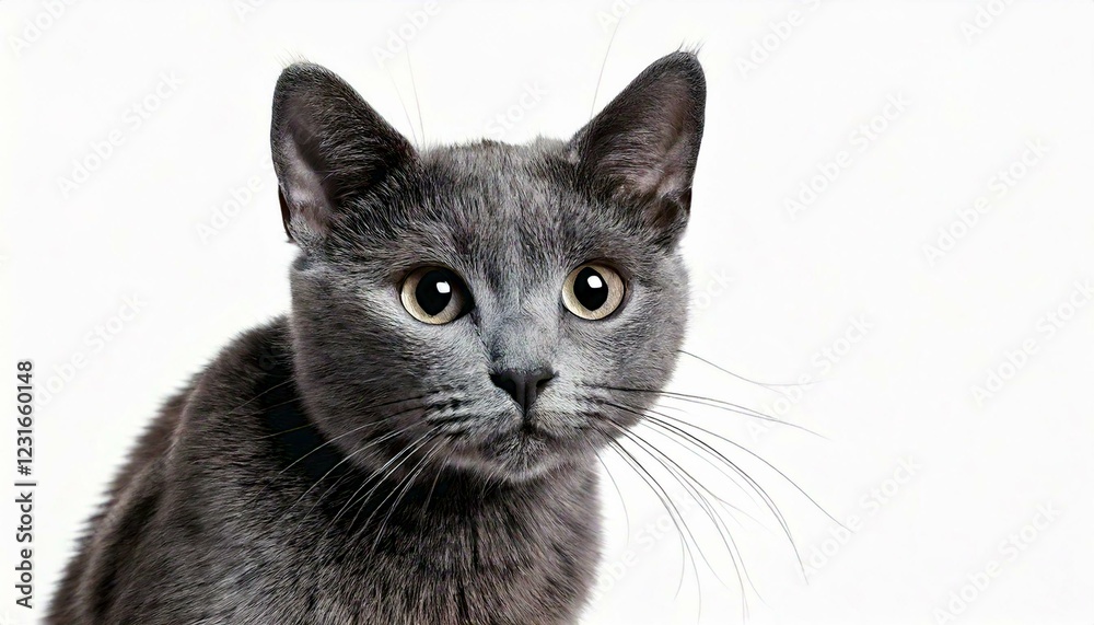 Obraz premium Russian Blue cat, is a cat breed with colors that vary from a light