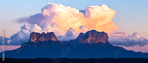 Sunset Mountainscape Dramatic clouds over peaks