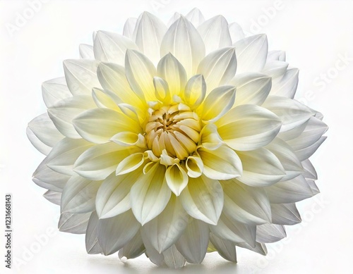 Wallpaper Mural Studio Shot of White Color Dahlia Isolated on White Background. Macro. Torontodigital.ca